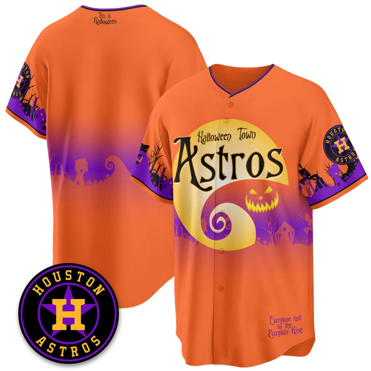 Men's Houston Astros "Halloween Town" Limited Jersey - Stitched