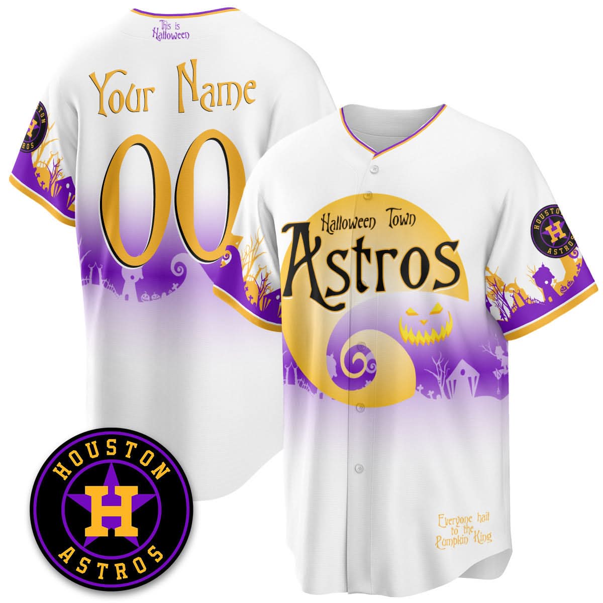 Houston Astros "Halloween Town" Limited Custom Jersey - Stitched