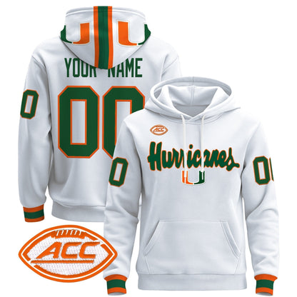 Miami Hurricanes 2025 Premium Custom Pullover Hoodie V2