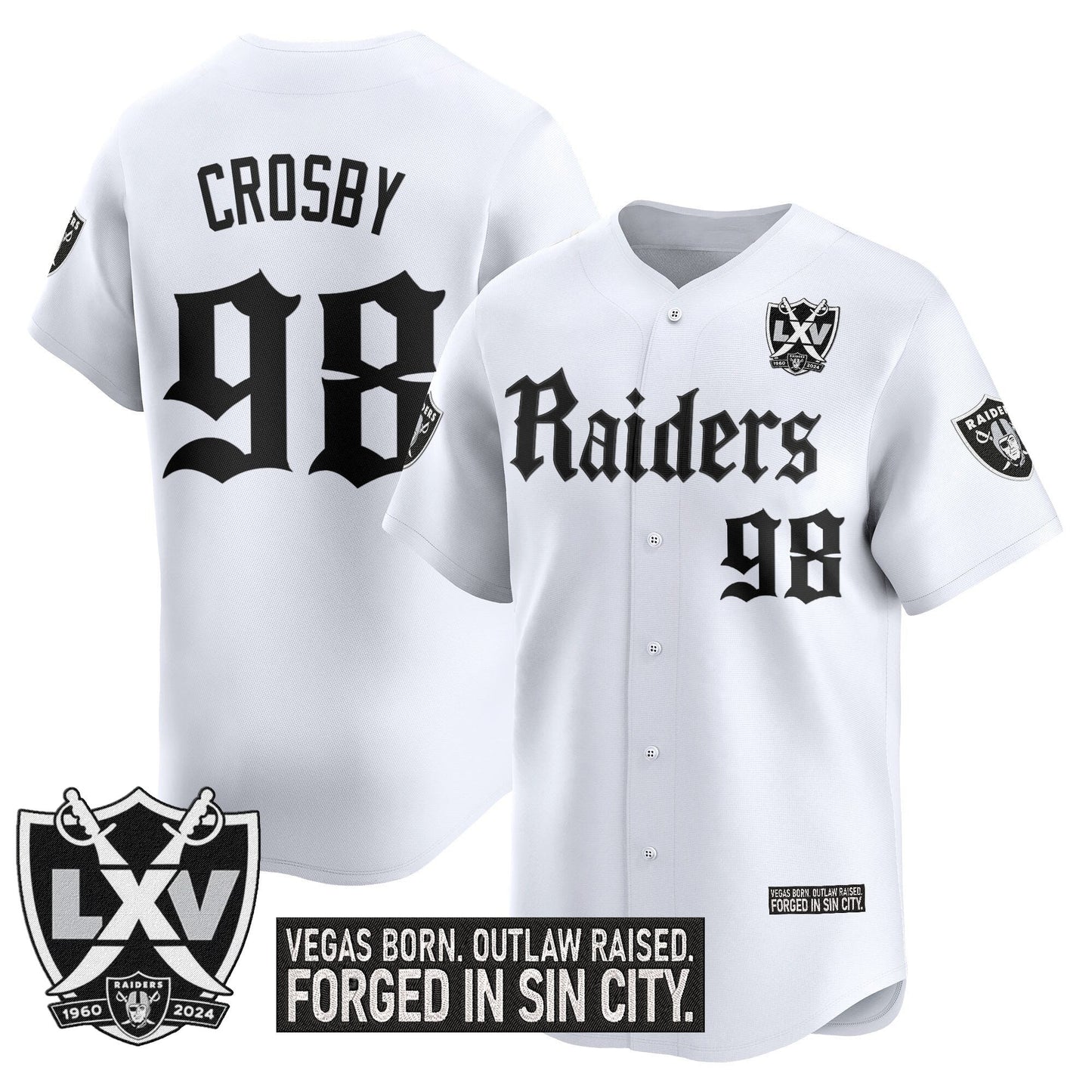 Men's Las Vegas Raiders 'Gothic Sin City Shadows Edition' Vapor Baseball Jersey - All Stitched