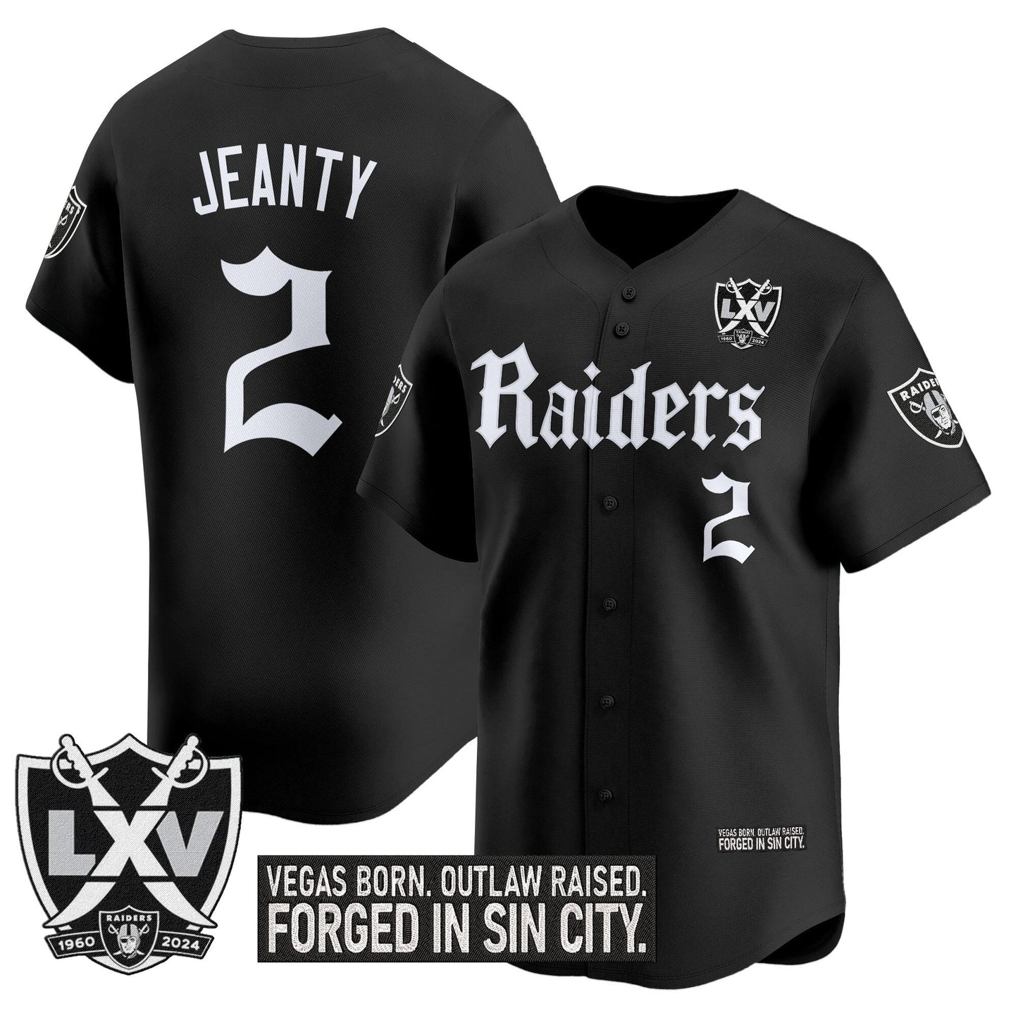 Men's Las Vegas Raiders 'Gothic Sin City Shadows Edition' Vapor Baseball Jersey - All Stitched