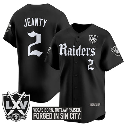 Men's Las Vegas Raiders 'Gothic Sin City Shadows Edition' Vapor Baseball Jersey - All Stitched