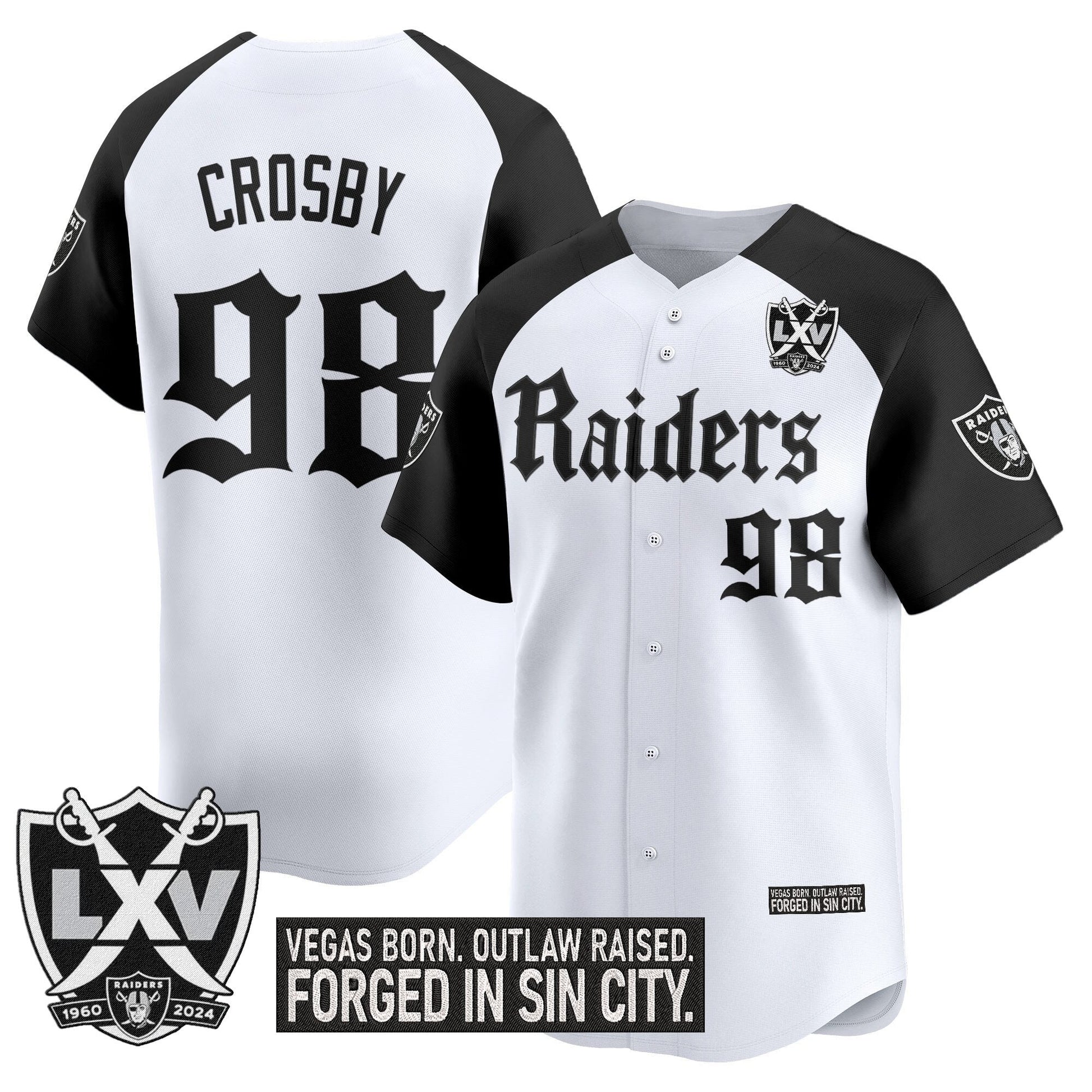 Men's Las Vegas Raiders 'Gothic Sin City Shadows Edition' Vapor Baseball Jersey - All Stitched