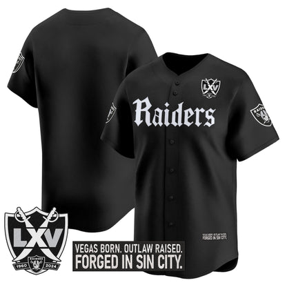 Men's Las Vegas Raiders 'Gothic Sin City Shadows Edition' Vapor Baseball Jersey - All Stitched