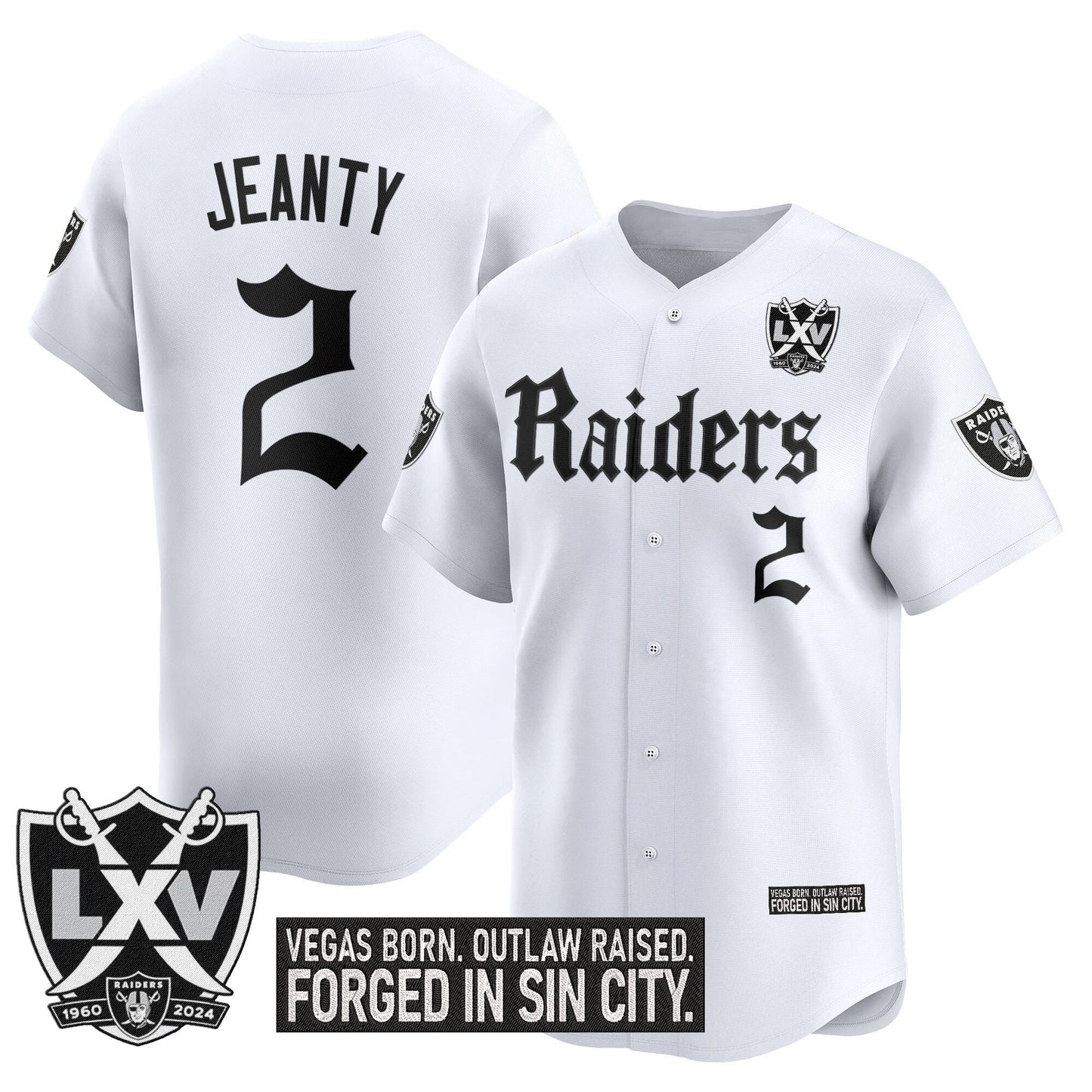 Men's Las Vegas Raiders 'Gothic Sin City Shadows Edition' Vapor Baseball Jersey - All Stitched