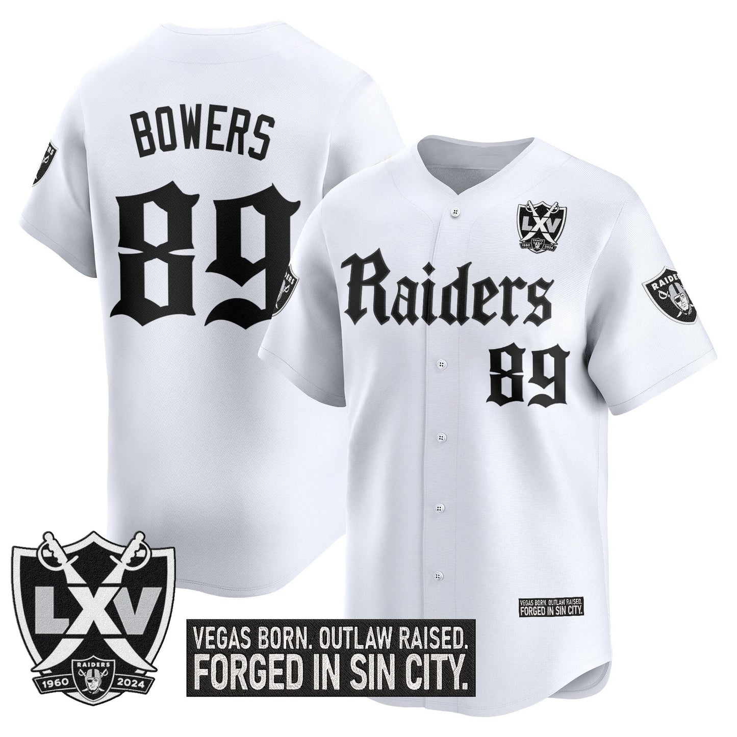 Men's Las Vegas Raiders 'Gothic Sin City Shadows Edition' Vapor Baseball Jersey - All Stitched