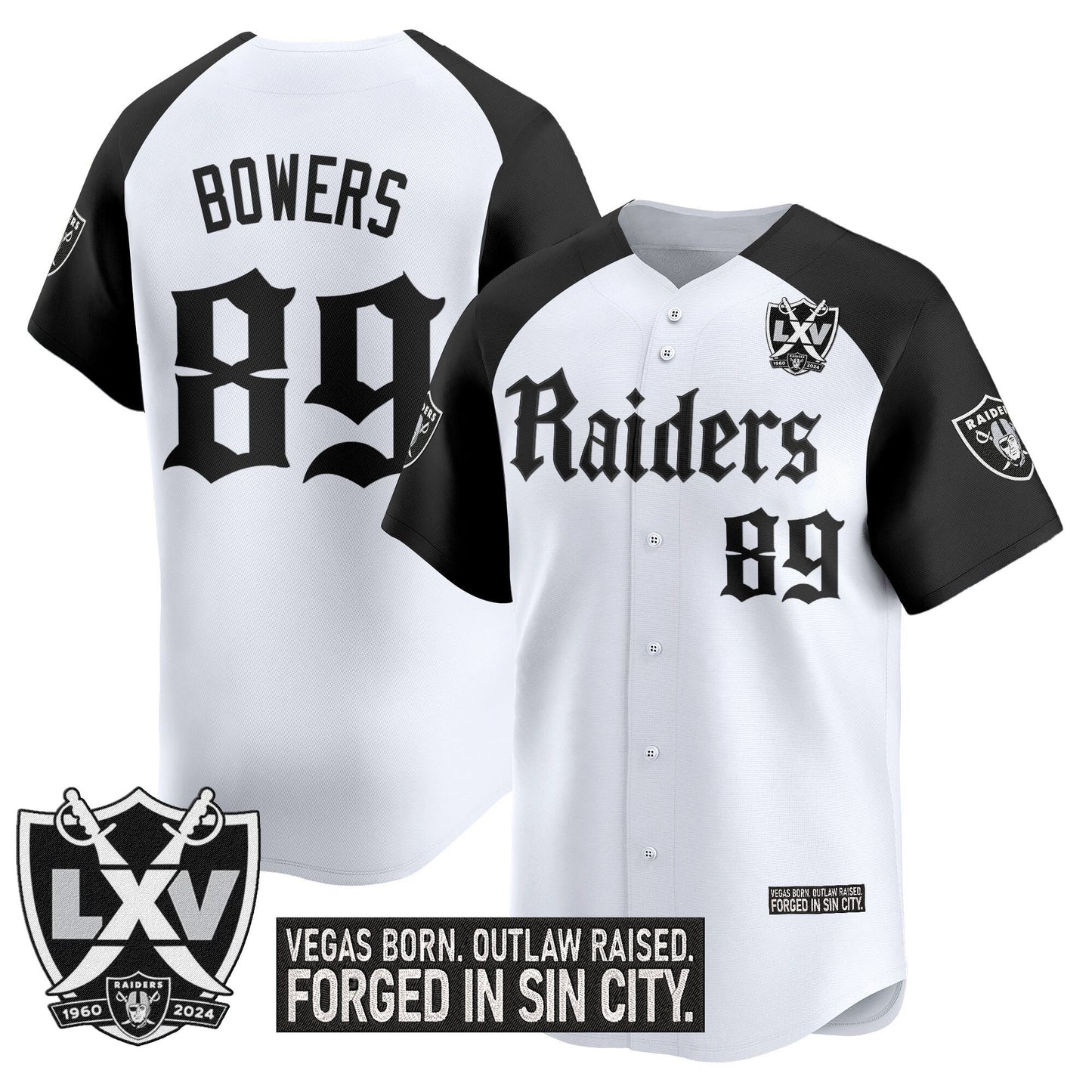 Men's Las Vegas Raiders 'Gothic Sin City Shadows Edition' Vapor Baseball Jersey - All Stitched