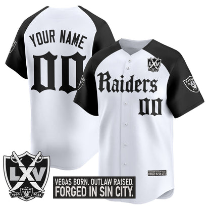 Las Vegas Raiders 'Gothic Sin City Shadows Edition' Vapor Baseball Custom Jersey - All Stitched