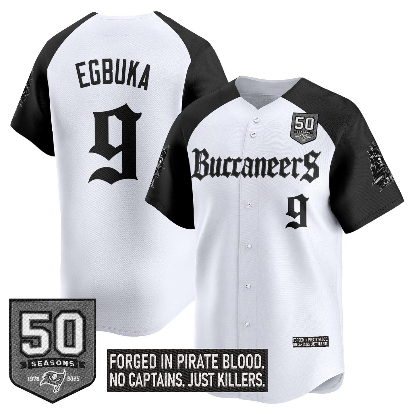 Men's Tampa Bay Buccaneers 'Gothic Pirate Shadows Edition' Vapor Baseball Jersey - All Stitched