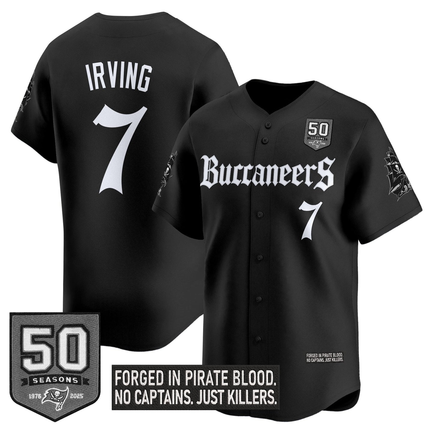 Men's Tampa Bay Buccaneers 'Gothic Pirate Shadows Edition' Vapor Baseball Jersey - All Stitched