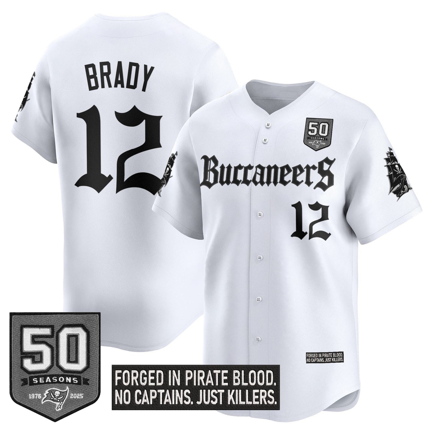 Men's Tampa Bay Buccaneers 'Gothic Pirate Shadows Edition' Vapor Baseball Jersey - All Stitched