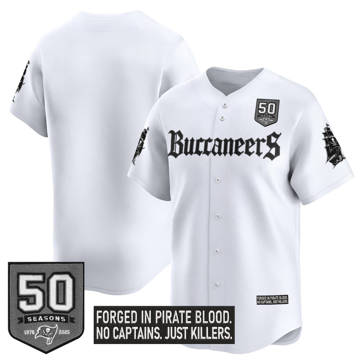 Men's Tampa Bay Buccaneers 'Gothic Pirate Shadows Edition' Vapor Baseball Jersey - All Stitched