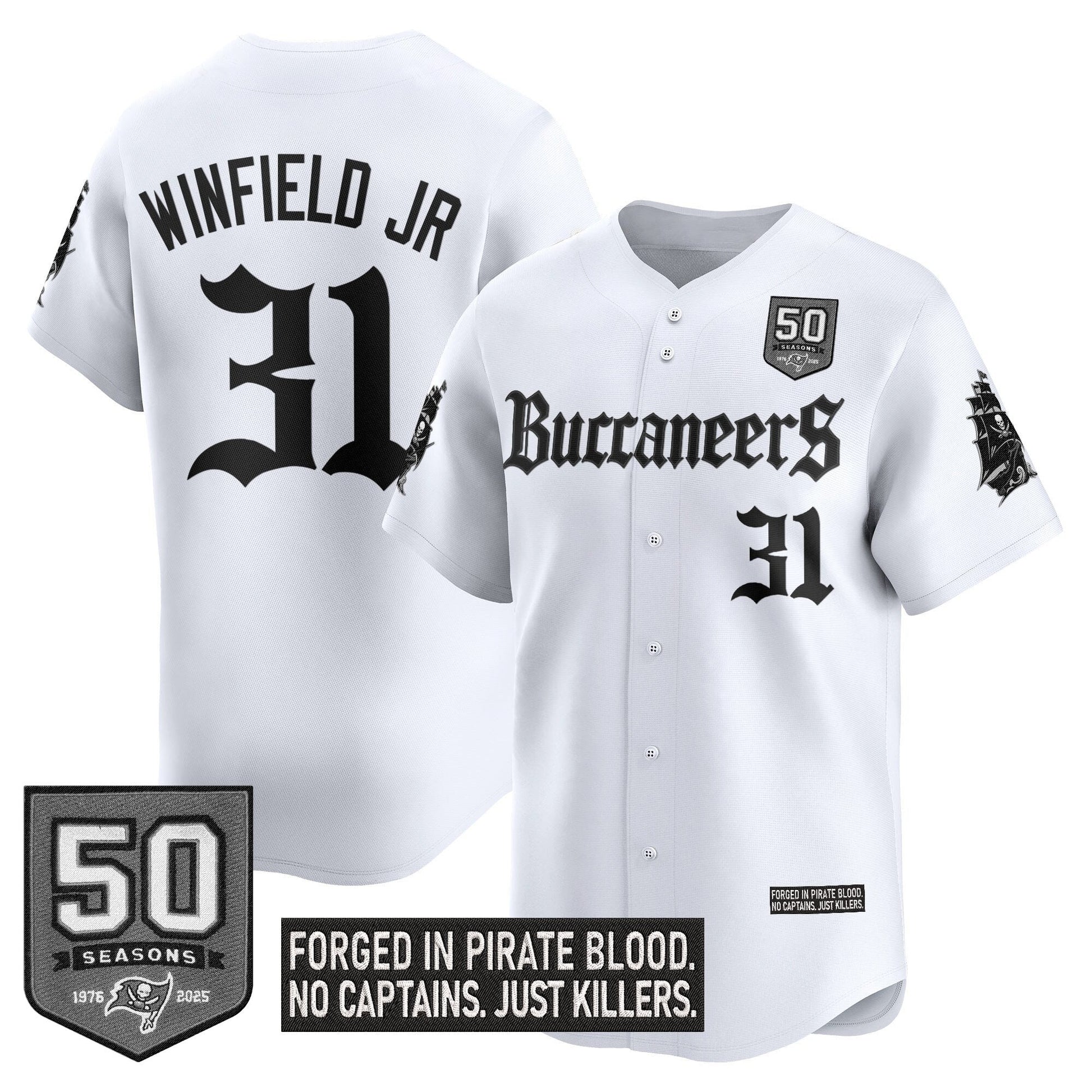 Men's Tampa Bay Buccaneers 'Gothic Pirate Shadows Edition' Vapor Baseball Jersey - All Stitched