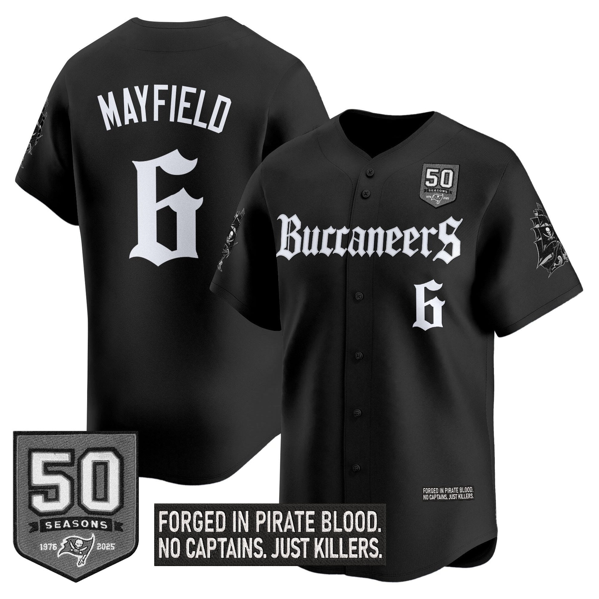 Men's Tampa Bay Buccaneers 'Gothic Pirate Shadows Edition' Vapor Baseball Jersey - All Stitched