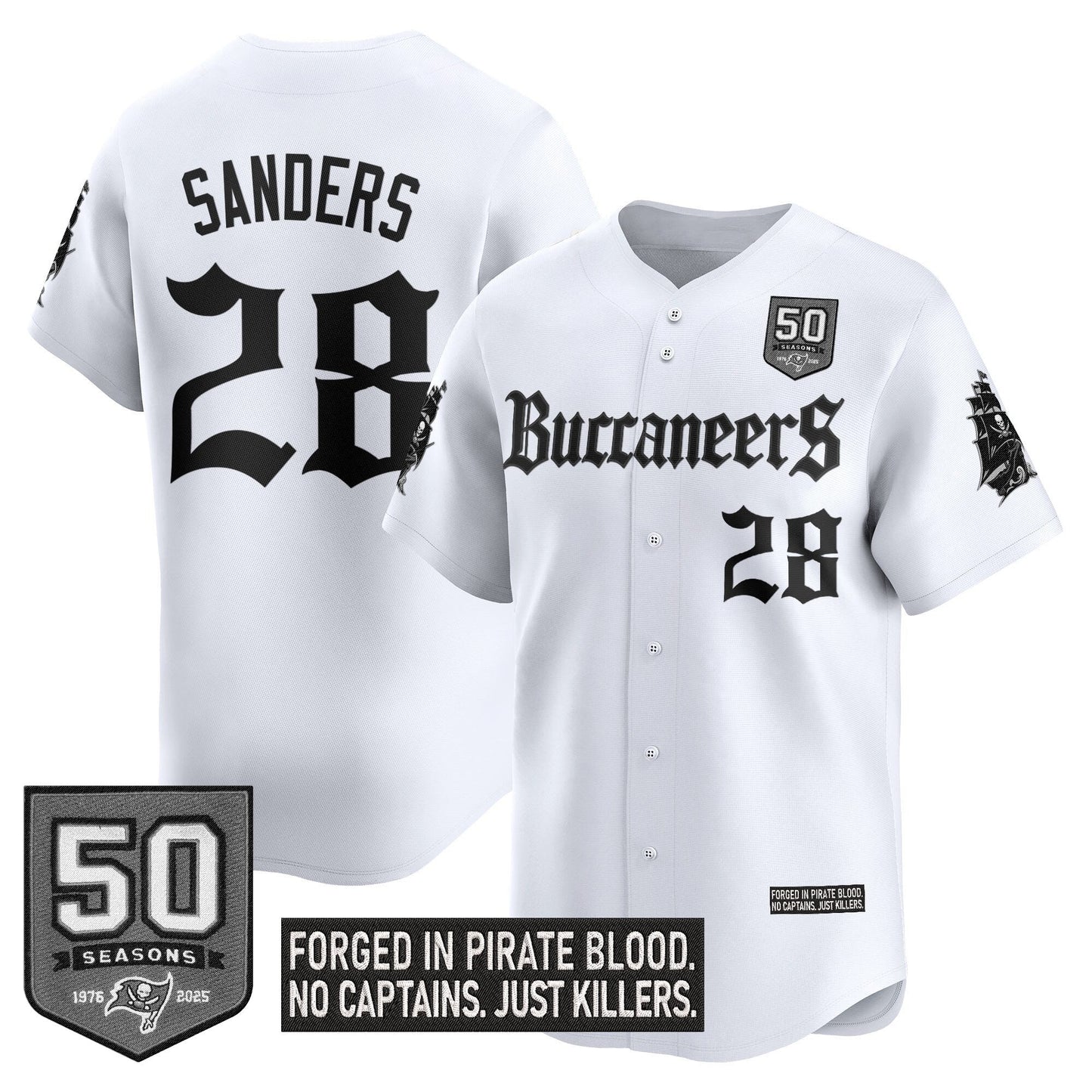 Men's Tampa Bay Buccaneers 'Gothic Pirate Shadows Edition' Vapor Baseball Jersey - All Stitched