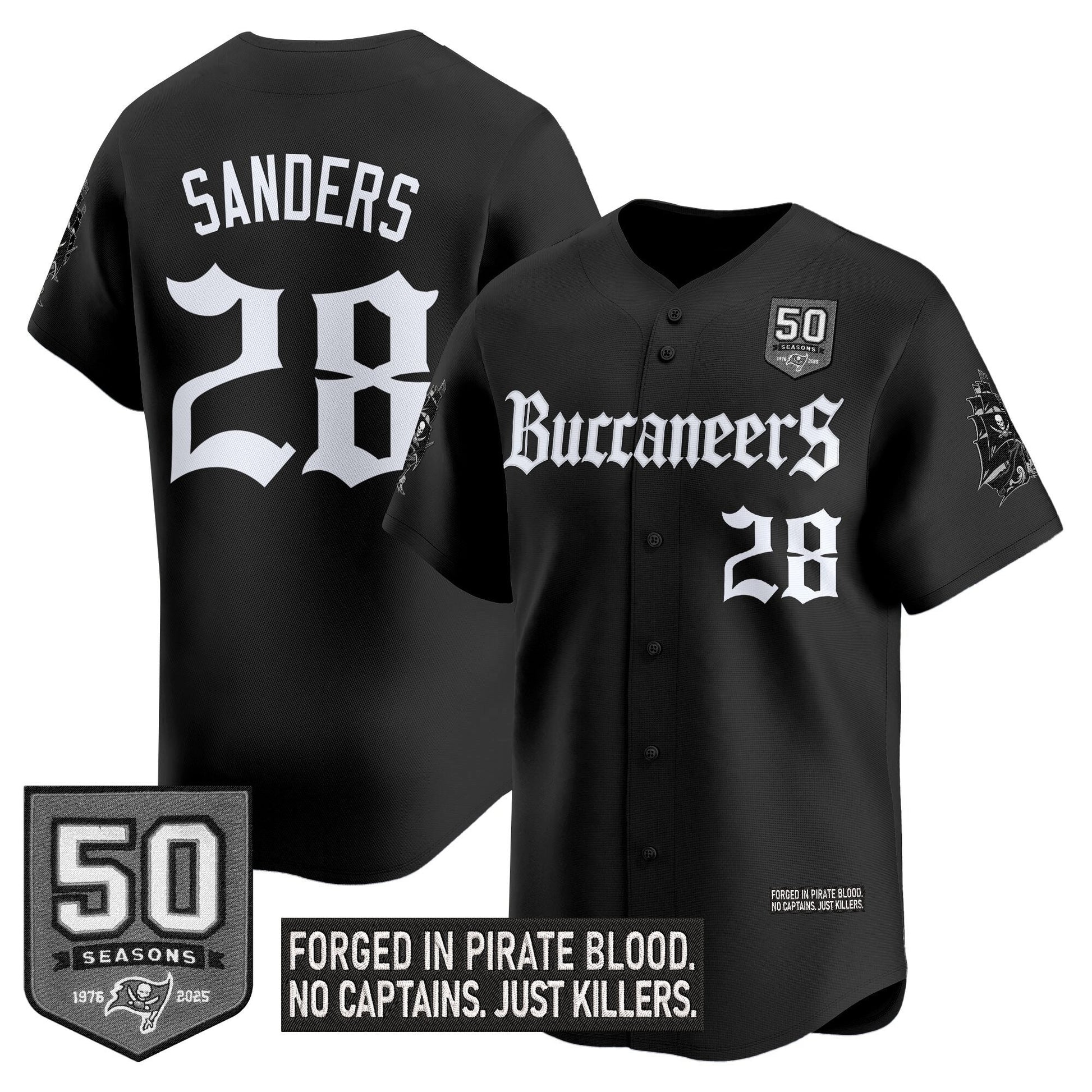 Men's Tampa Bay Buccaneers 'Gothic Pirate Shadows Edition' Vapor Baseball Jersey - All Stitched