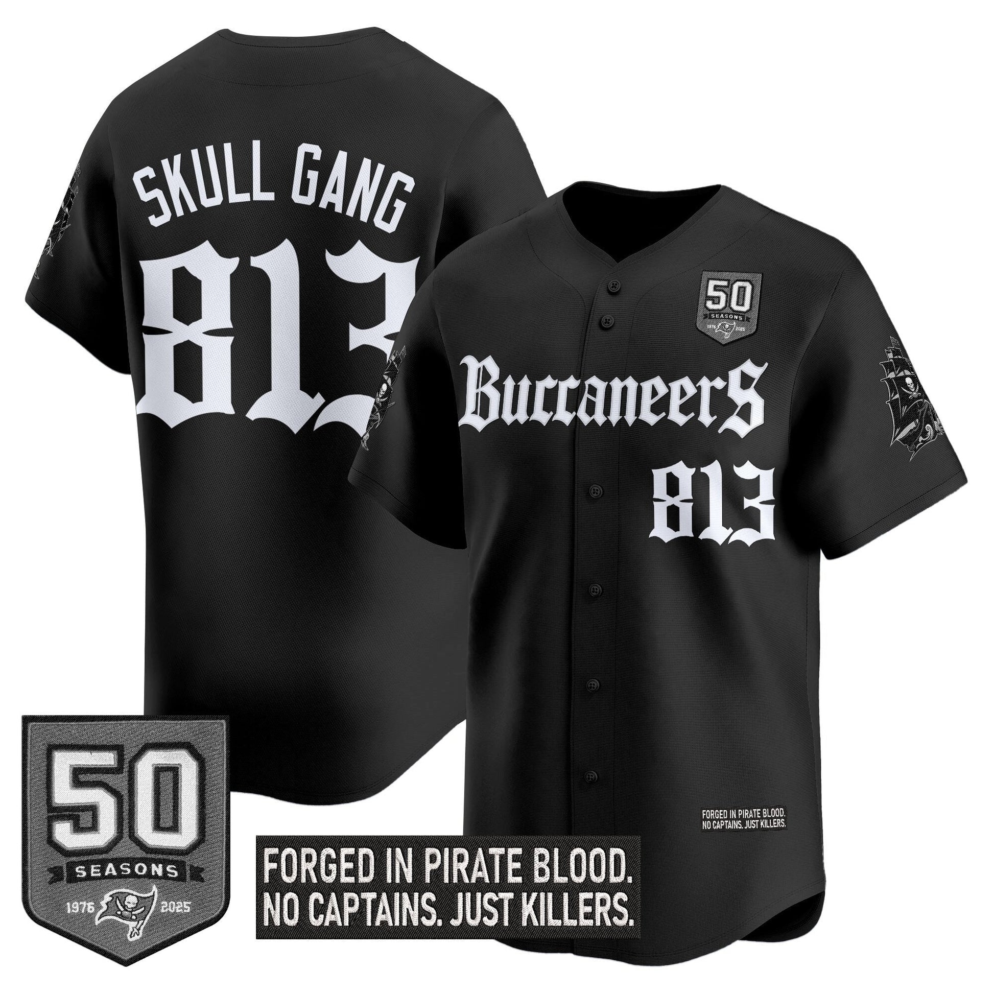 Men's Tampa Bay Buccaneers 'Gothic Pirate Shadows Edition' Vapor Baseball Jersey - All Stitched