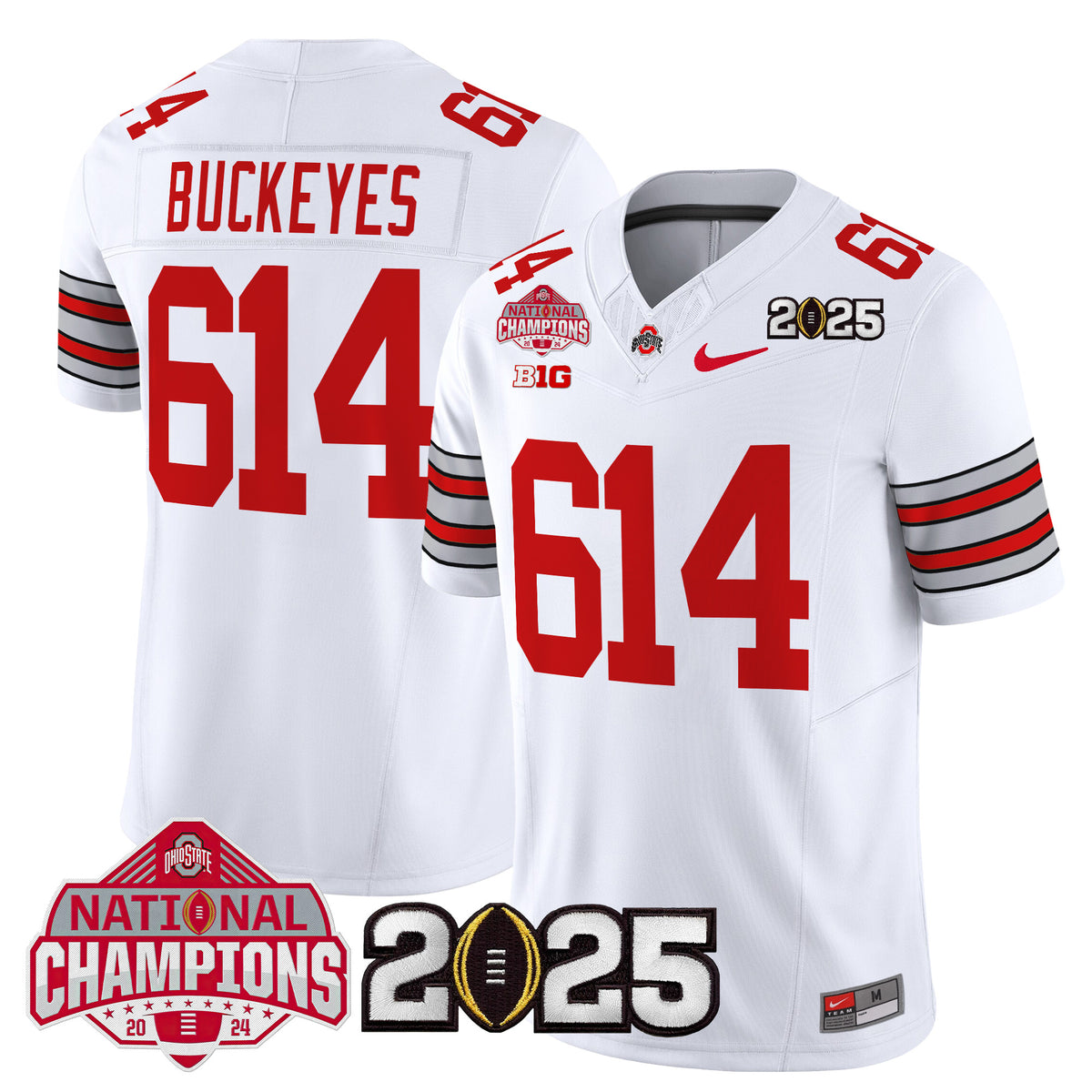 Ohio State Buckeyes 'Heritage Stripe' 2025 National Champions Patch Vapor Limited Jersey - Stitched