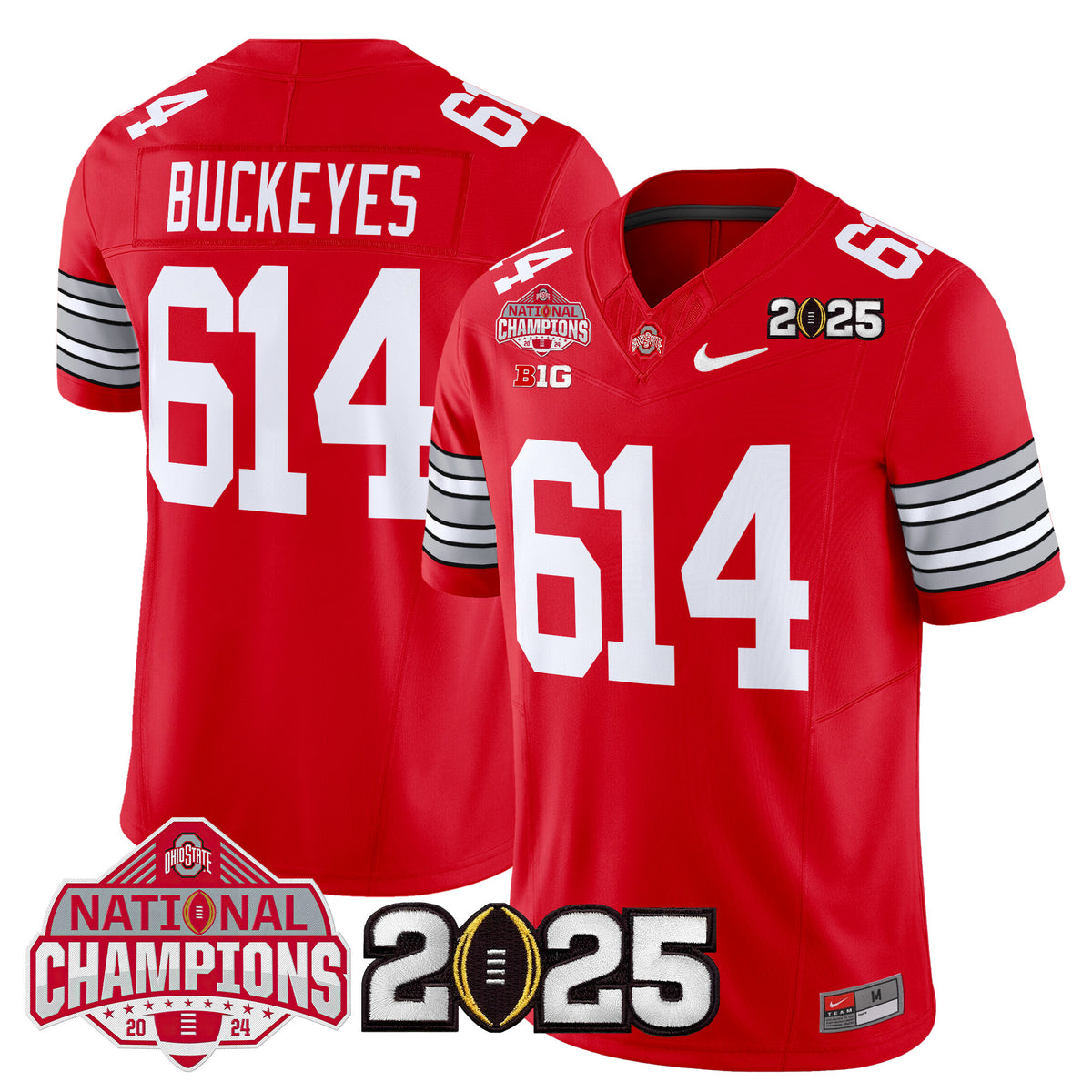 Ohio State Buckeyes 'Heritage Stripe' 2025 National Champions Patch Vapor Limited Jersey - Stitched