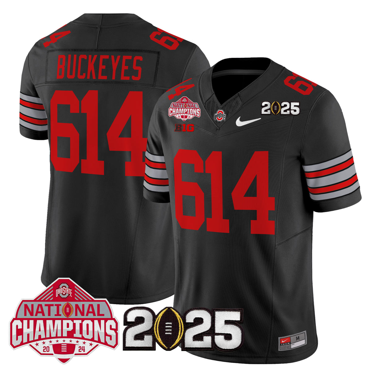 Ohio State Buckeyes 'Heritage Stripe' 2025 National Champions Patch Vapor Limited Jersey - Stitched