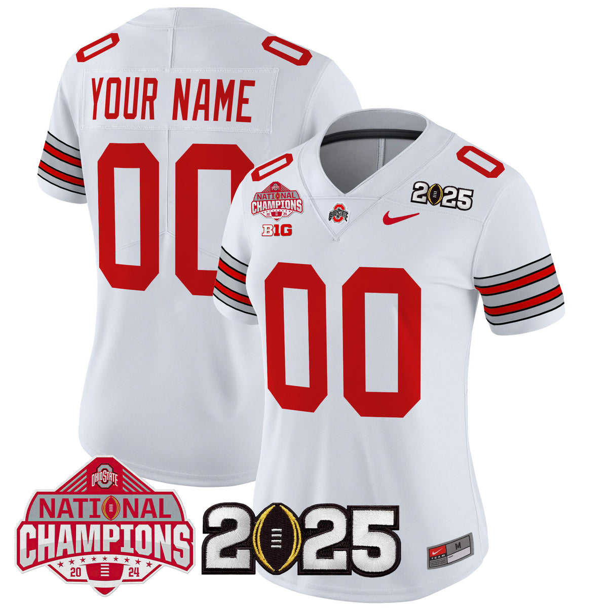 Ohio State Buckeyes 'Heritage Stripe' 2025 National Champions Patch Vapor Limited Custom Jersey - Stitched