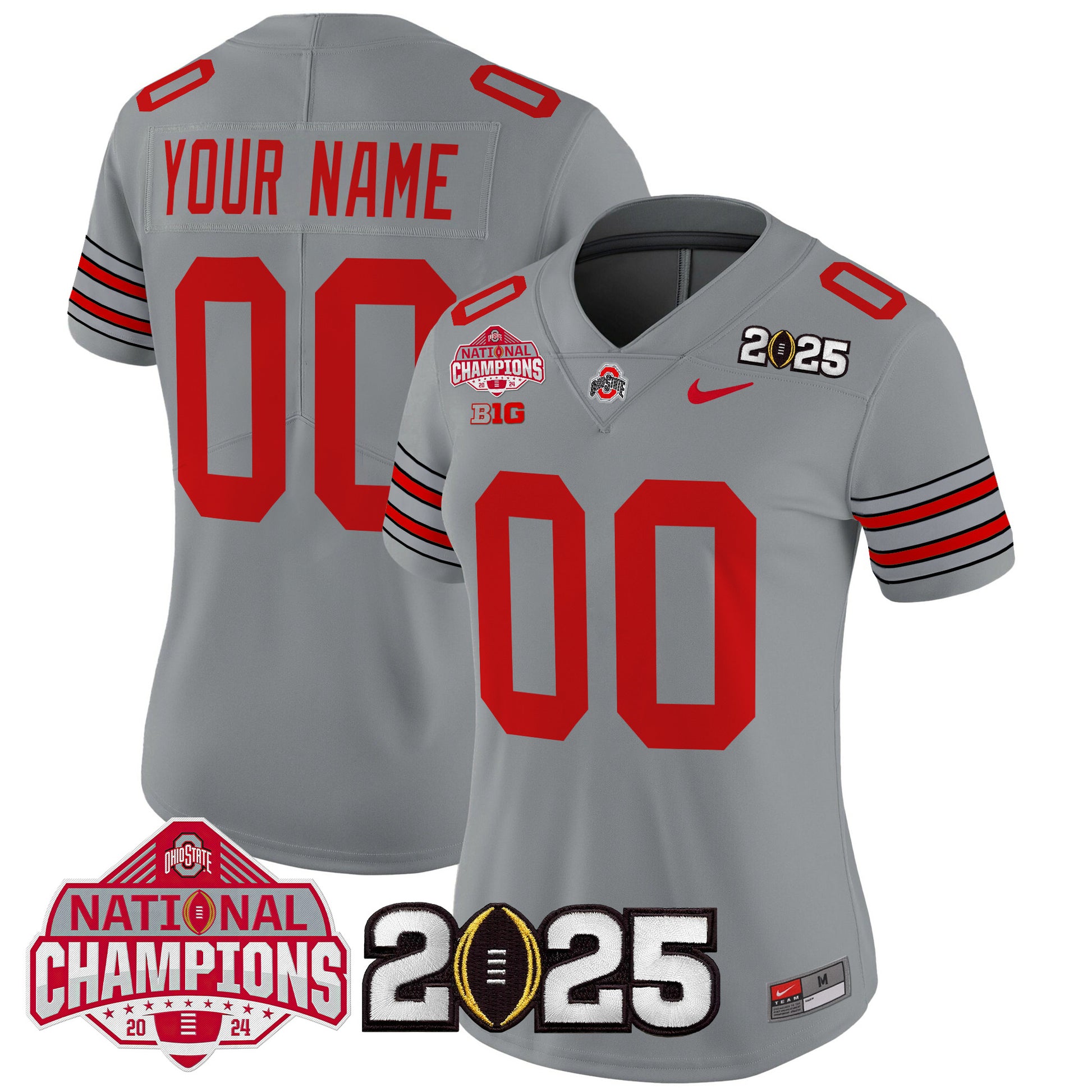 Ohio State Buckeyes 'Heritage Stripe' 2025 National Champions Patch Vapor Limited Custom Jersey - Stitched