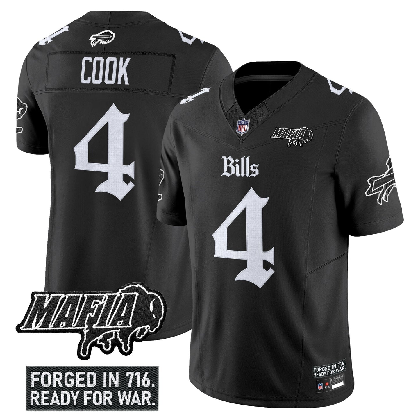 Men's Buffalo Bills 'Gothic Cold Front Edition' Vapor Limited Jersey V2 - All Stitched