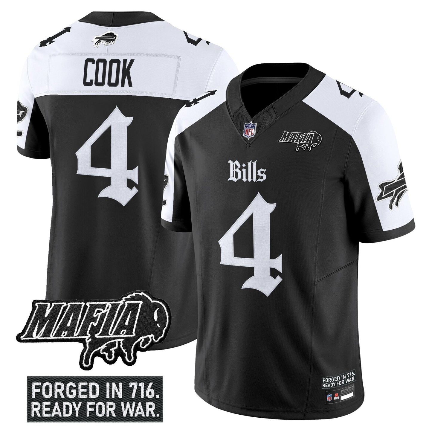 Men's Buffalo Bills 'Gothic Cold Front Edition' Vapor Limited Jersey V2 - All Stitched