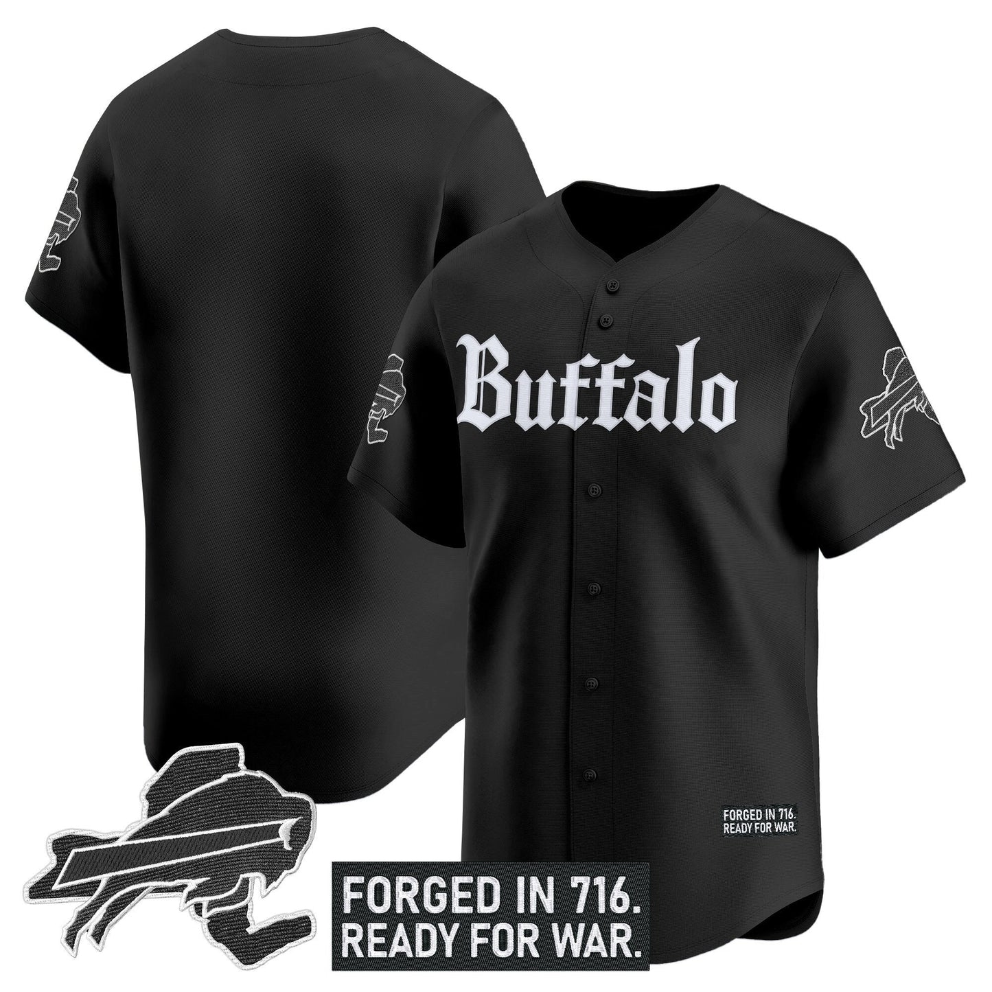 Men's Buffalo Bills 'Gothic Cold Front Edition' Vapor Baseball Jersey - All Stitched
