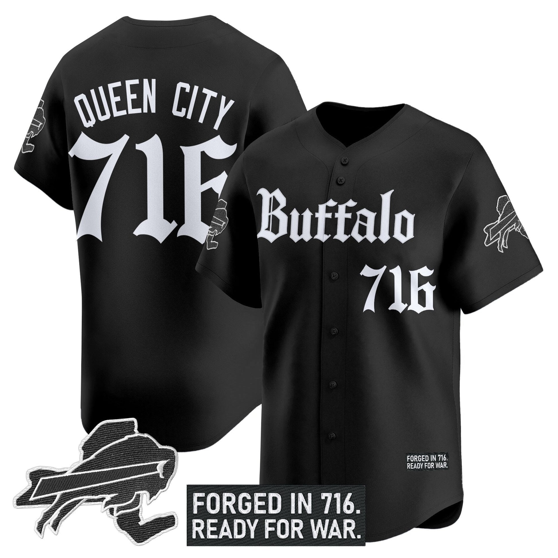 Men's Buffalo Bills 'Gothic Cold Front Edition' Vapor Baseball Jersey - All Stitched