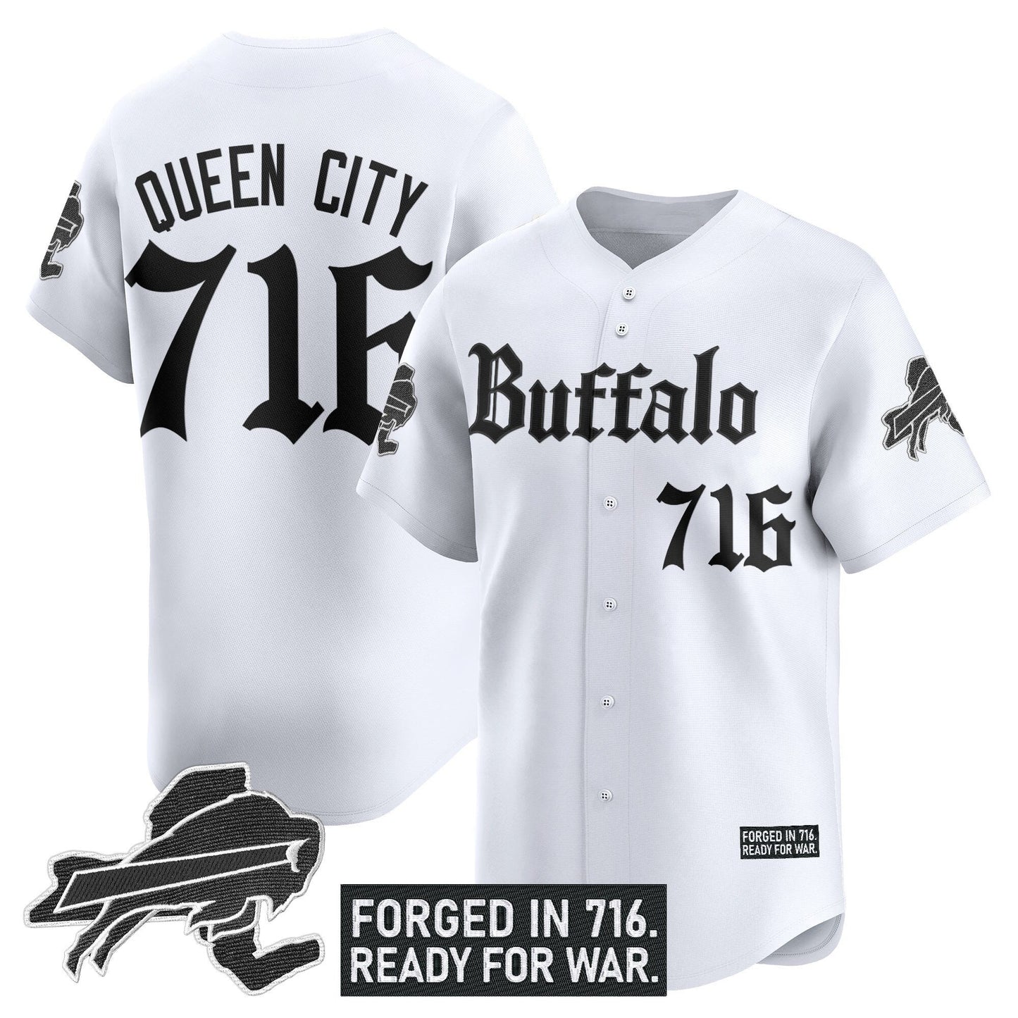 Men's Buffalo Bills 'Gothic Cold Front Edition' Vapor Baseball Jersey - All Stitched