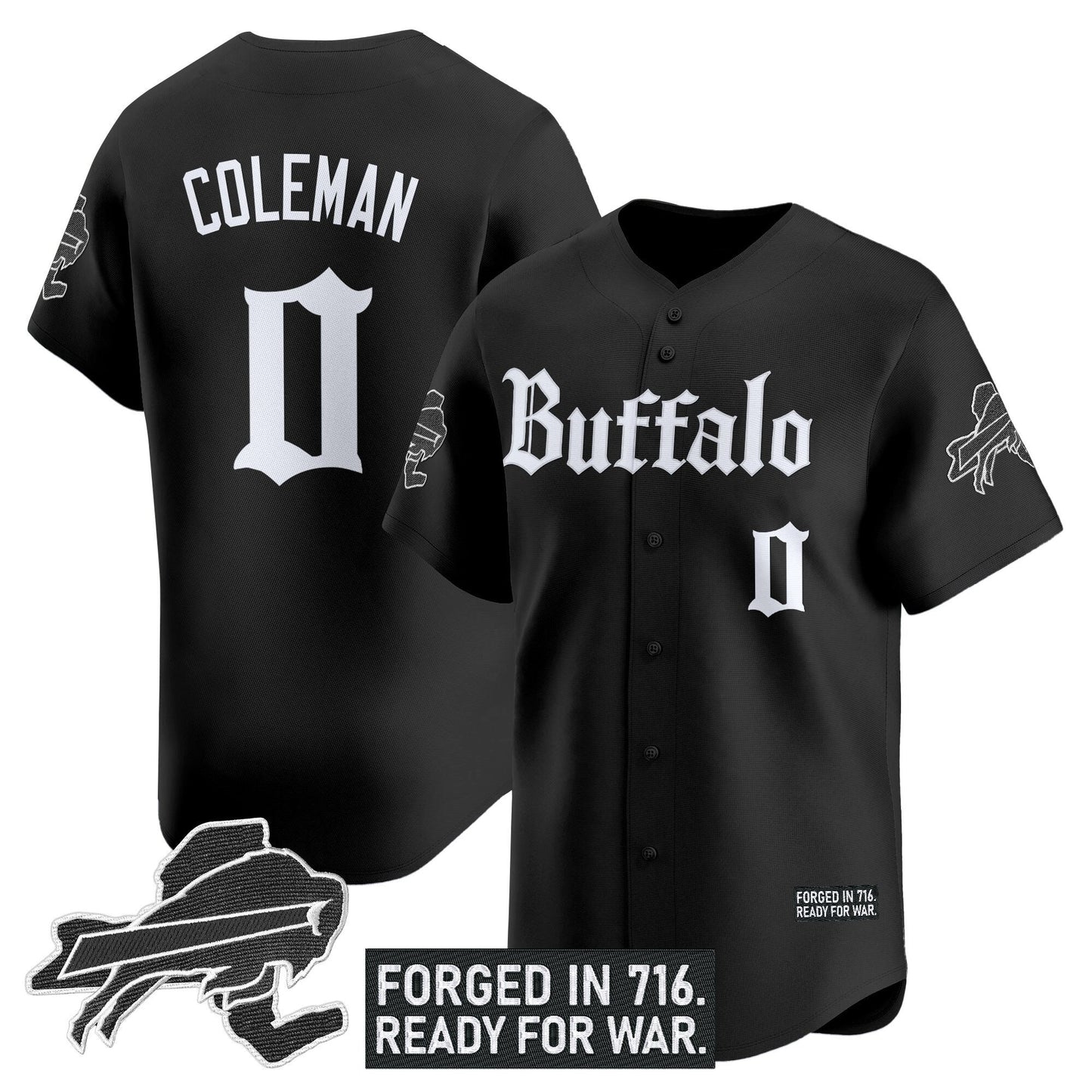 Men's Buffalo Bills 'Gothic Cold Front Edition' Vapor Baseball Jersey - All Stitched