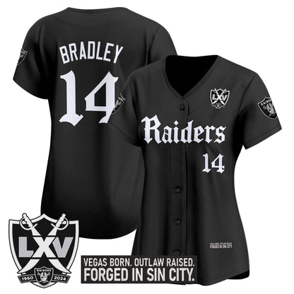 Women's Las Vegas Raiders 'Gothic Sin City Shadows Edition' Vapor Baseball Jersey - All Stitched