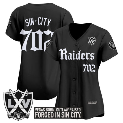 Women's Las Vegas Raiders 'Gothic Sin City Shadows Edition' Vapor Baseball Jersey - All Stitched
