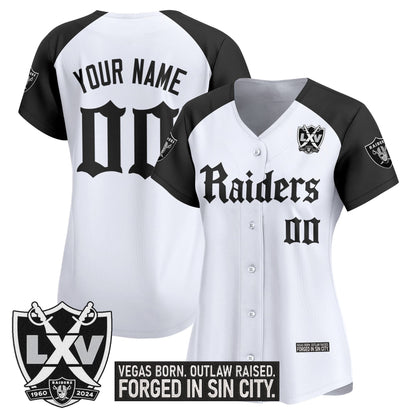 Las Vegas Raiders 'Gothic Sin City Shadows Edition' Vapor Baseball Custom Jersey - All Stitched