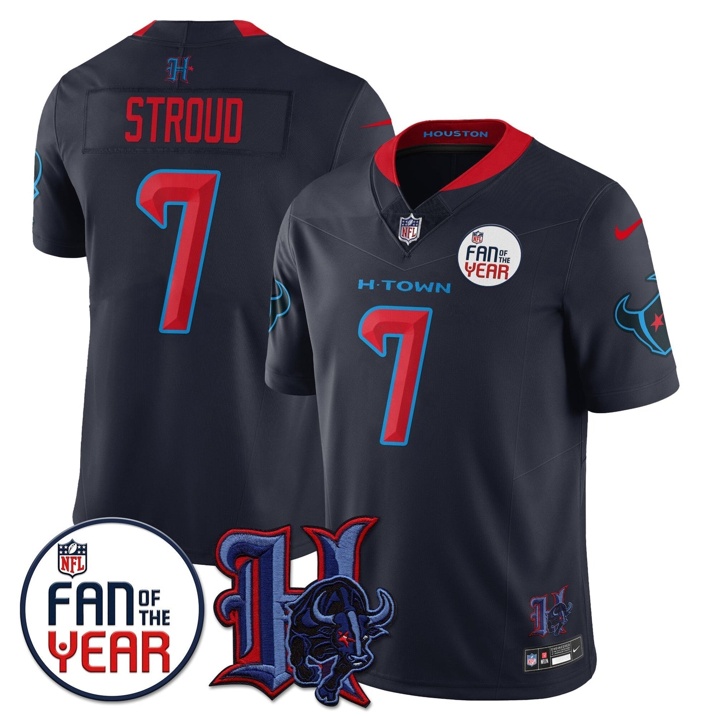 Men's Houston Texans "Fan Of The Year" Jersey - All Stitched