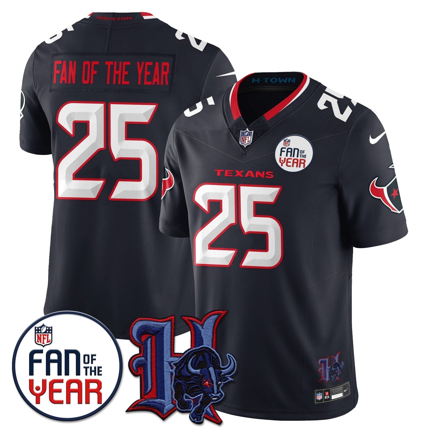 Men's Houston Texans "Fan Of The Year" Jersey - All Stitched
