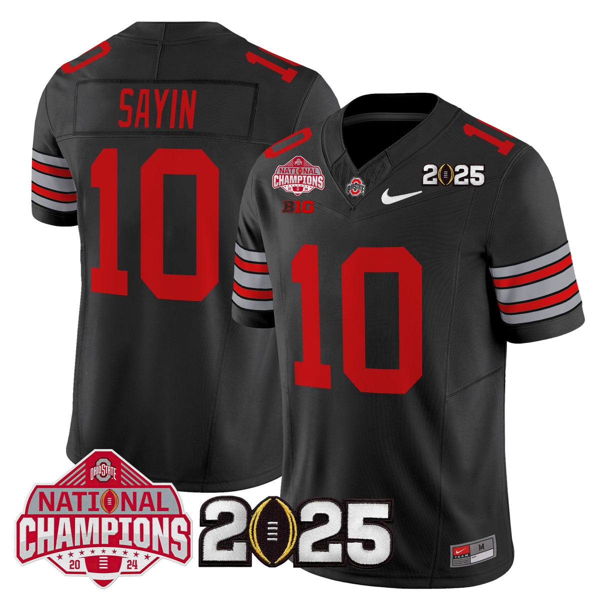 Ohio State Buckeyes 'Heritage Stripe' 2025 National Champions Patch Vapor Limited Jersey - Stitched