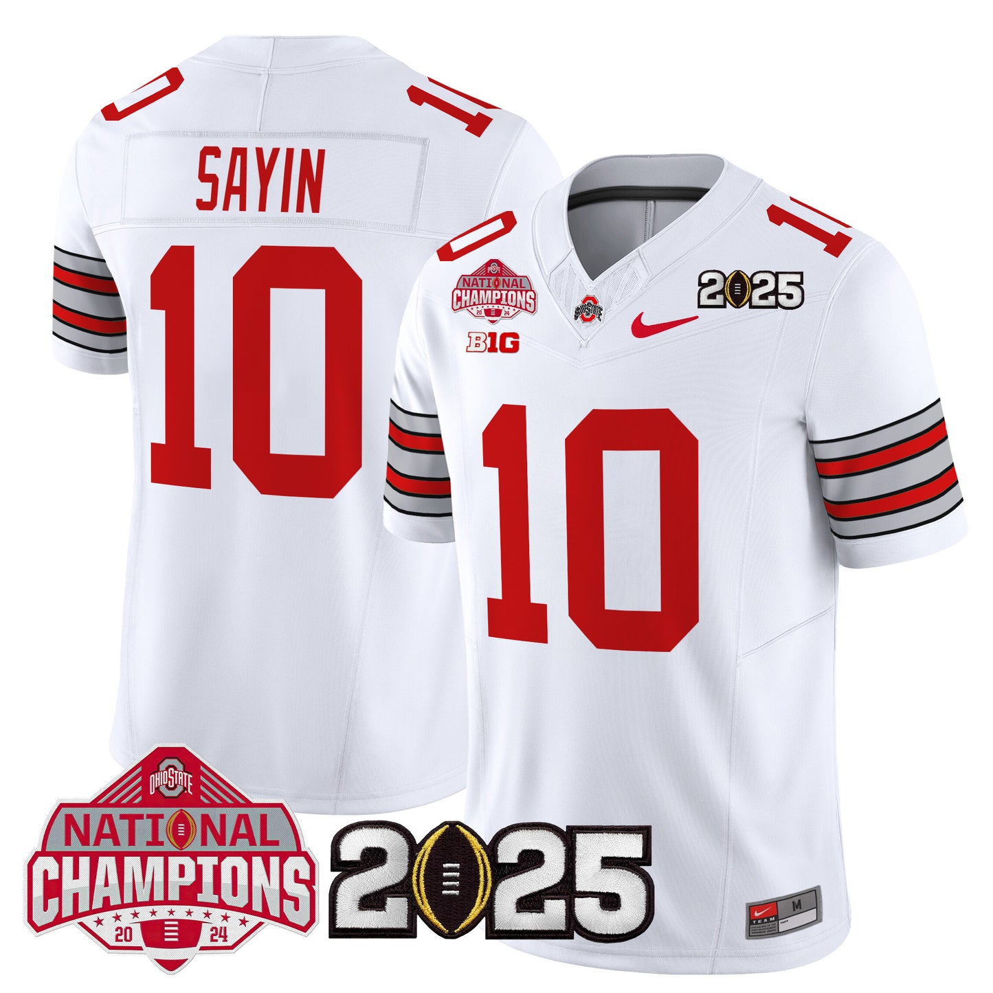 Ohio State Buckeyes 'Heritage Stripe' 2025 National Champions Patch Vapor Limited Jersey - Stitched