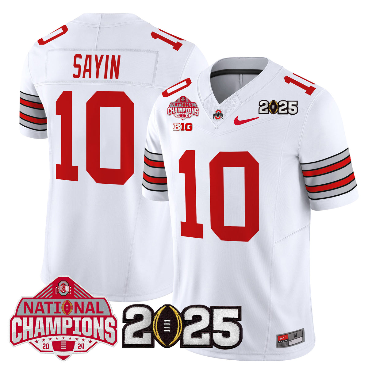 Ohio State Buckeyes 'Heritage Stripe' 2025 National Champions Patch Vapor Limited Jersey - Stitched