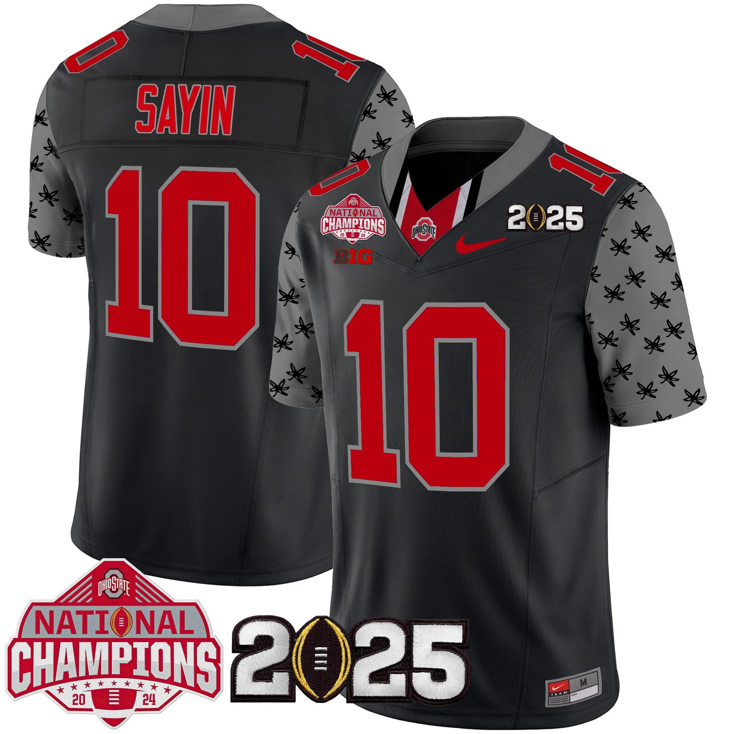 Ohio State Buckeyes National Champions Patch Vapor Limited Jersey - Stitched