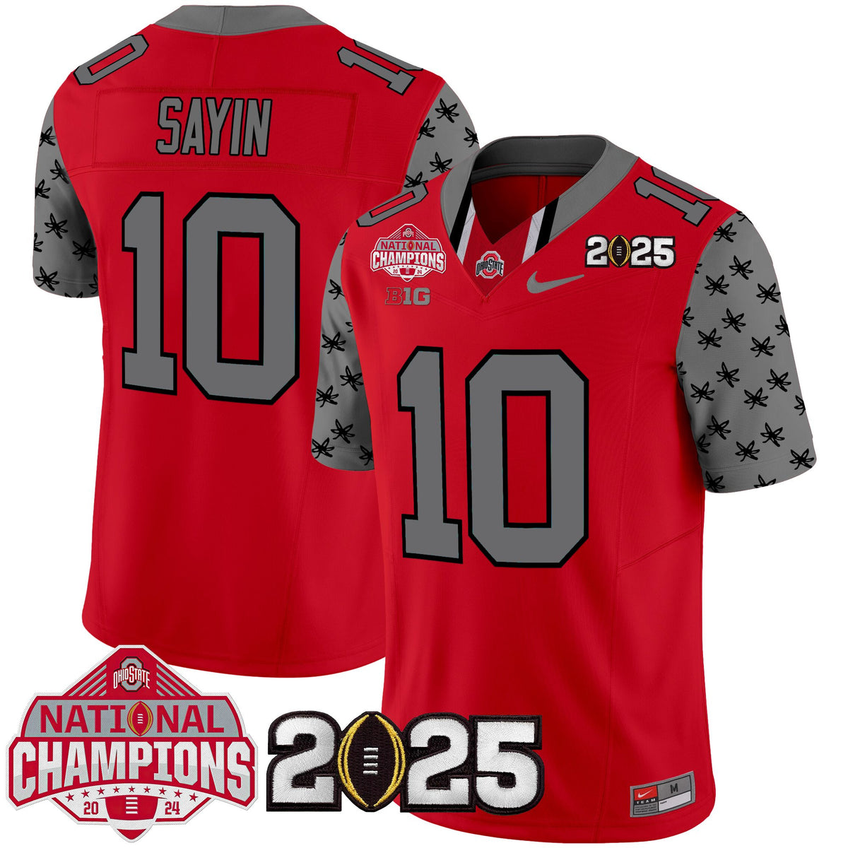 Ohio State Buckeyes National Champions Patch Vapor Limited Jersey - Stitched