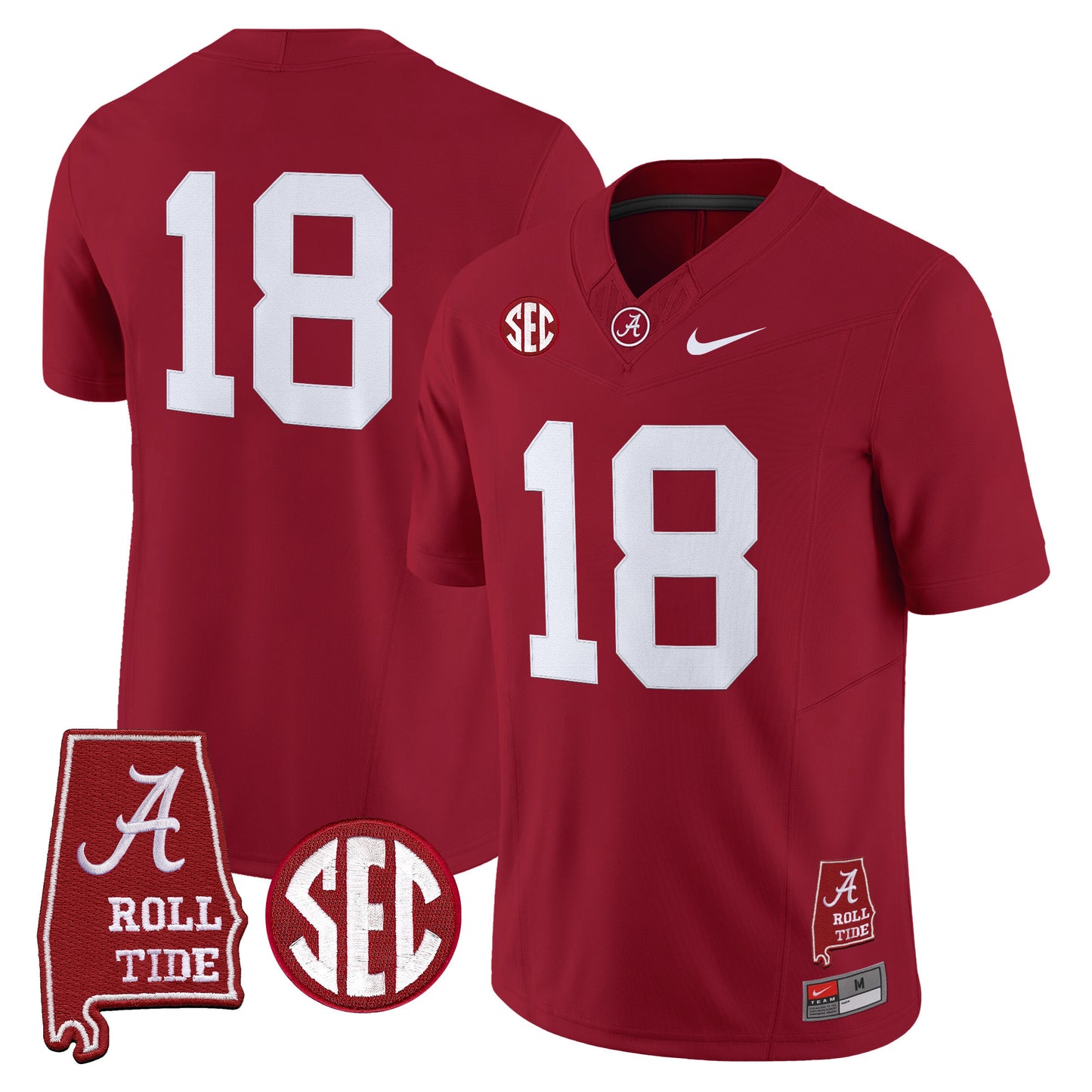 Men's Alabama Crimson Tide 2026 Vapor Limited Jersey - Alabama Map - Stitched