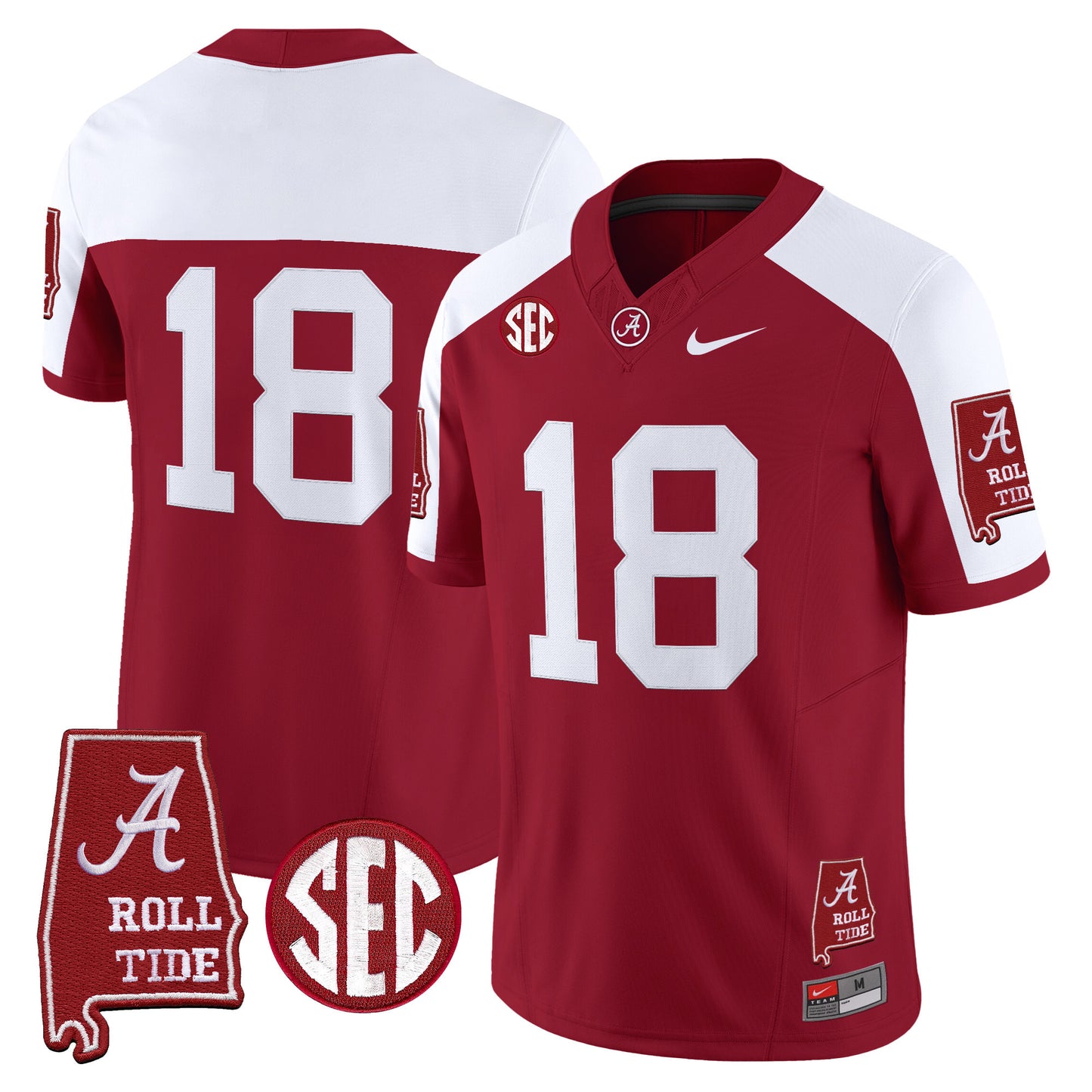 Men's Alabama Crimson Tide 2026 Vapor Limited Jersey - Alabama Map - Stitched