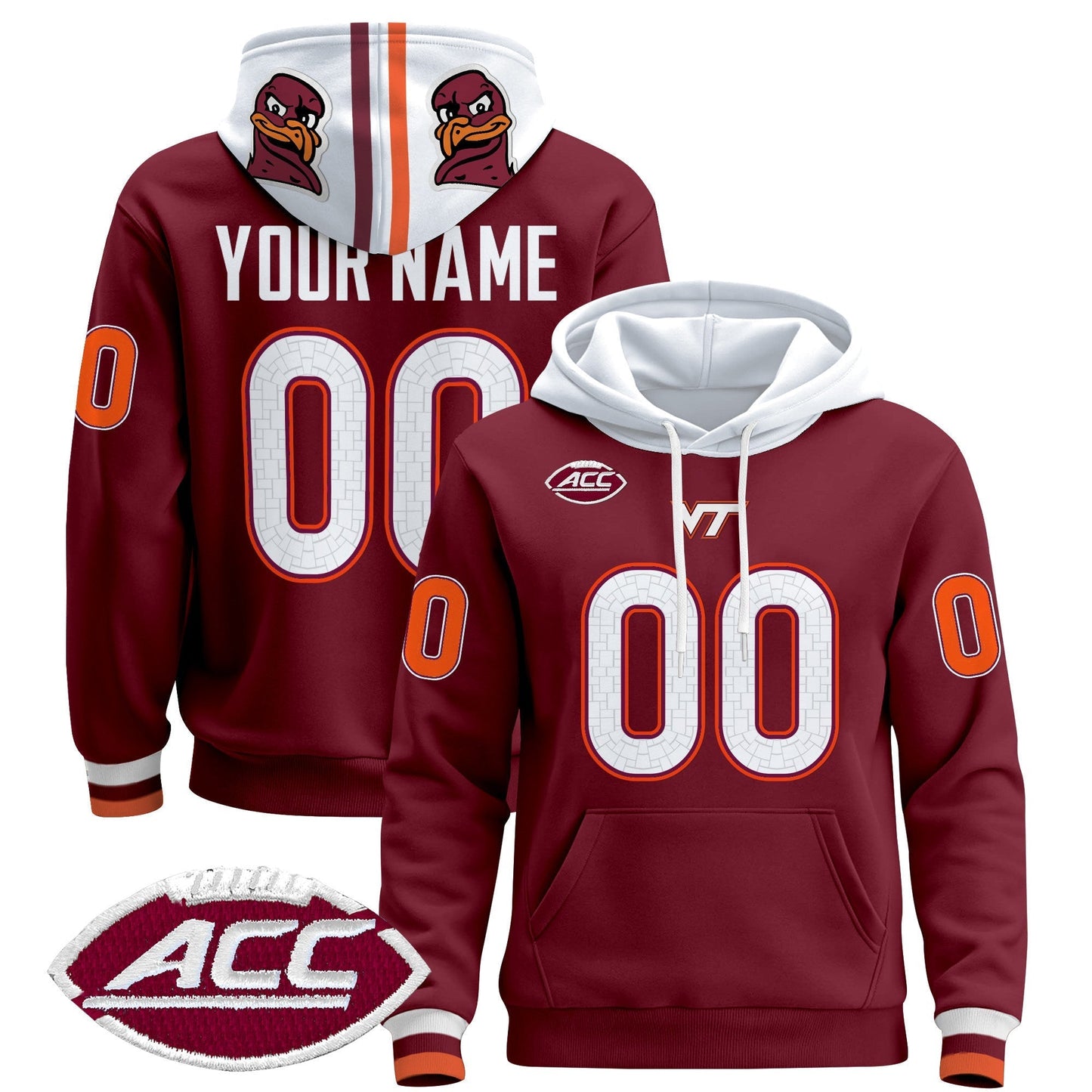 Virginia Tech Hokies 2025 Premium Custom Pullover Hoodie
