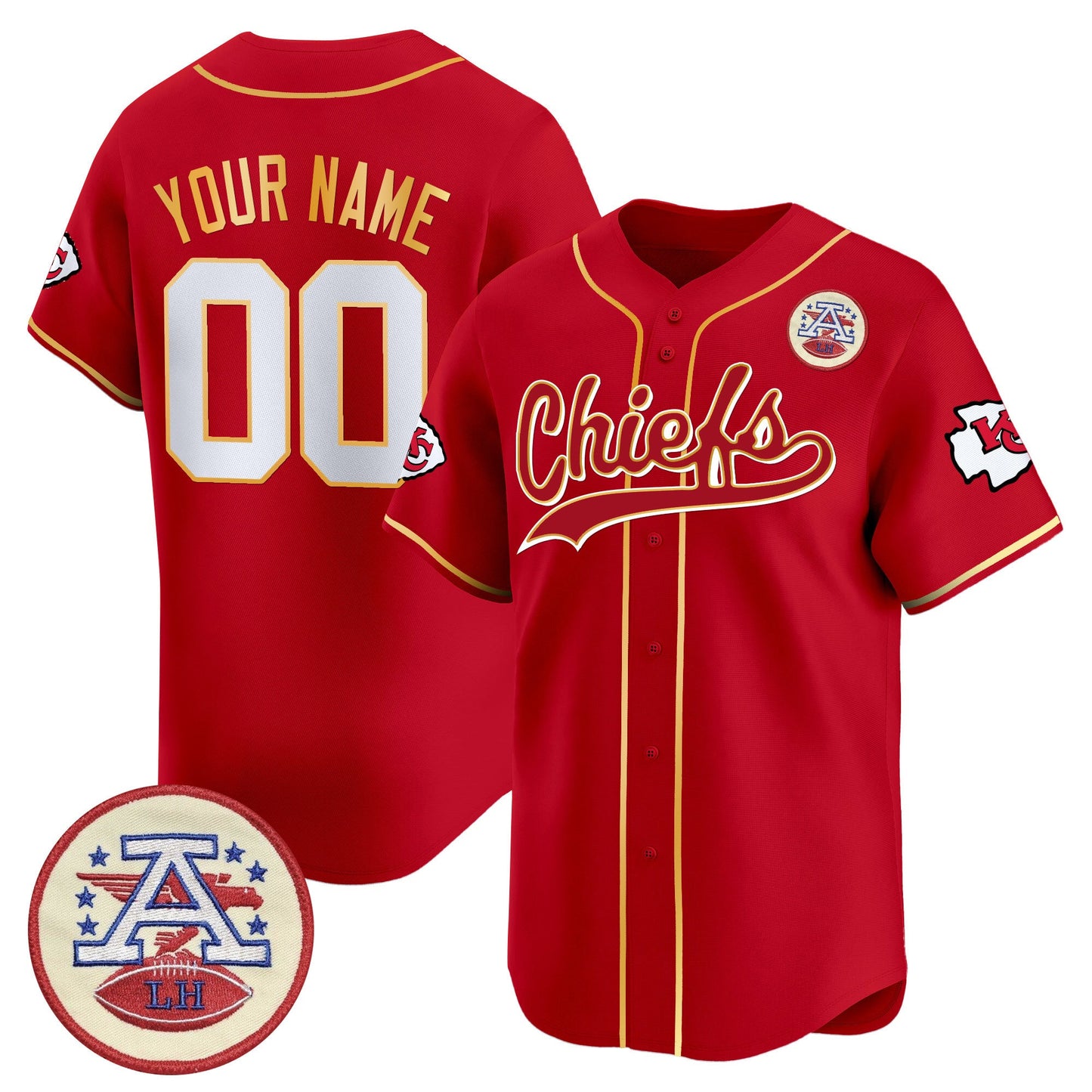 Kansas City Chiefs 2025 Vapor Baseball Custom Jersey - All Stitched