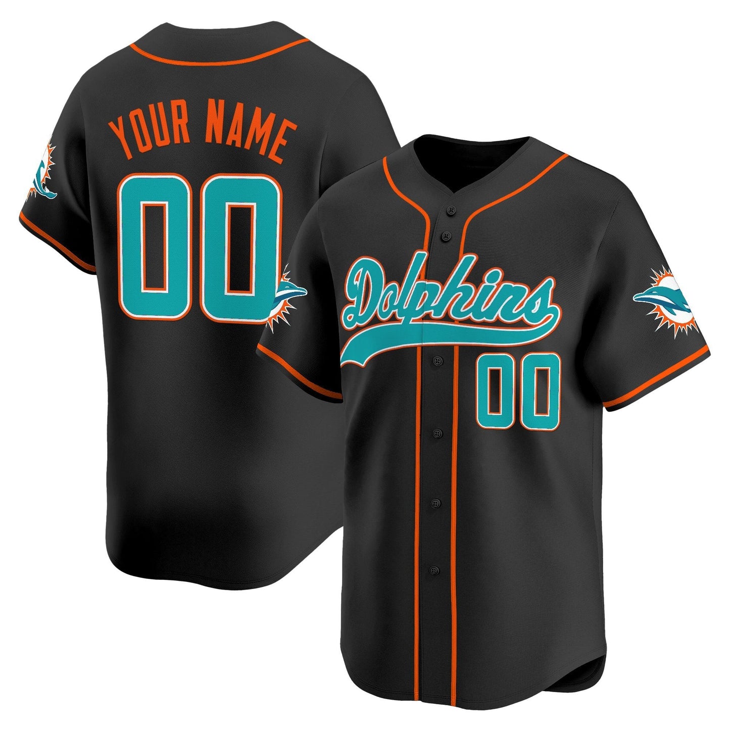 Miami Dolphins 2025 Vapor Baseball Custom Jersey - All Stitched