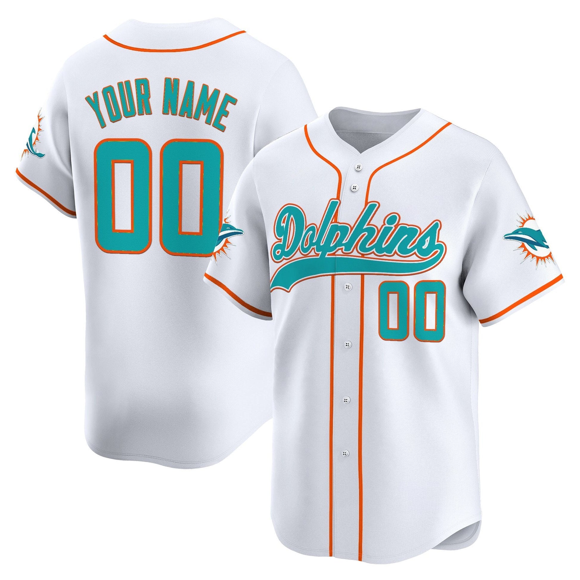 Miami Dolphins 2025 Vapor Baseball Custom Jersey - All Stitched