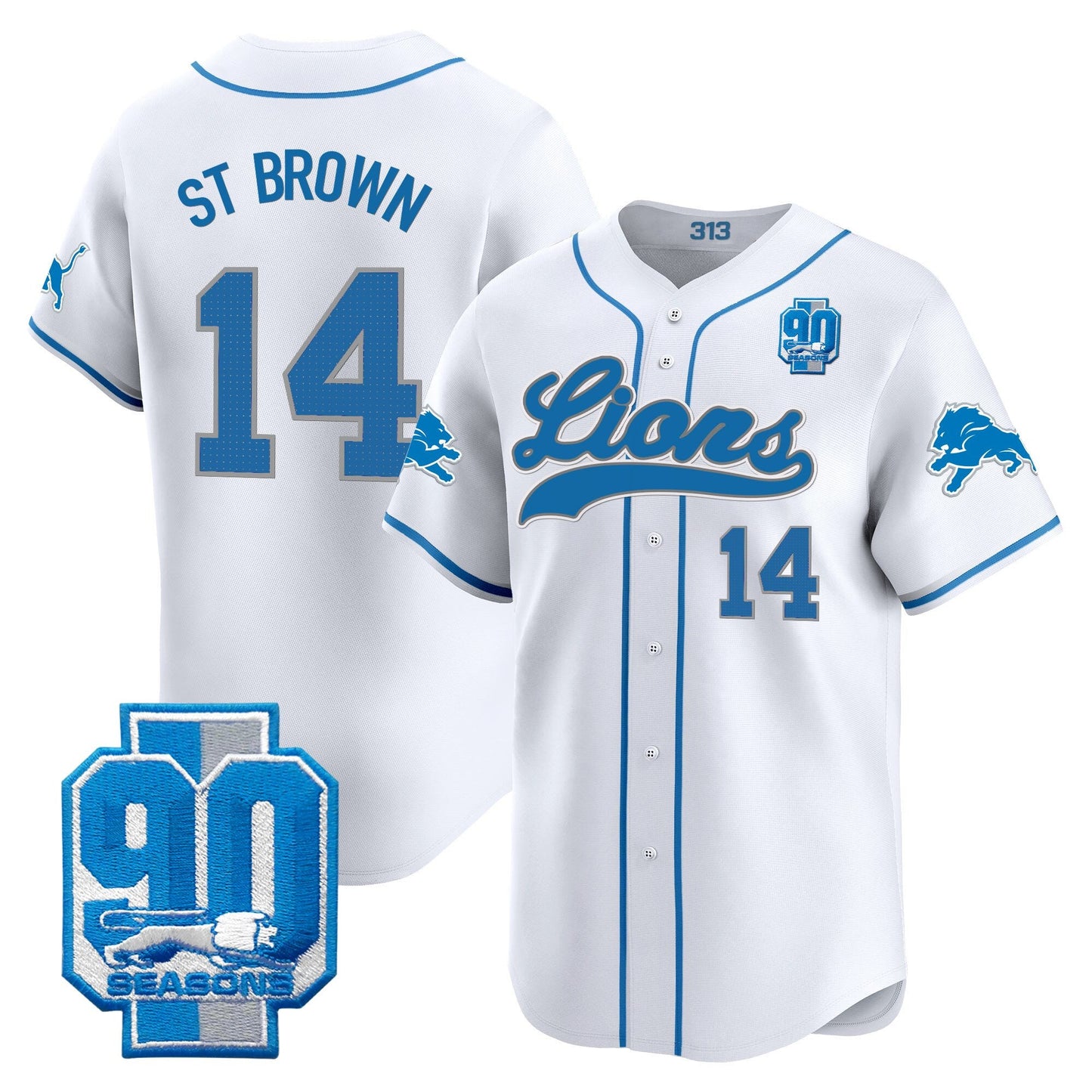 Men's Detroit Lions 2025 Vapor Baseball Jersey - All Stitched