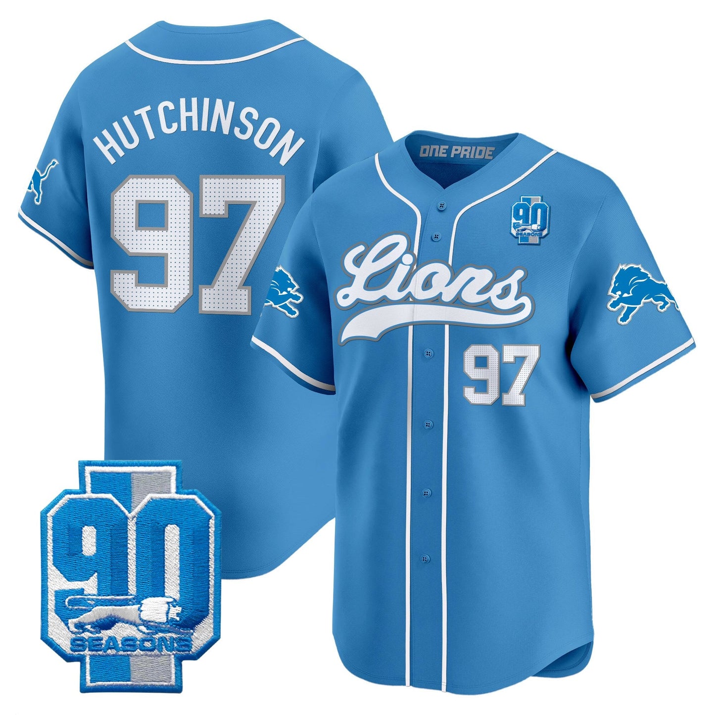 Men's Detroit Lions 2025 Vapor Baseball Jersey - All Stitched